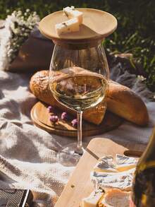 1/2 buc. Capac pentru pahar de vin și platou de carne din bambus, capac din lemn pentru pahar de vin și platou de carne, ușor de curățat, design decorativ pentru pahar de vin, potrivit pentru brânză, biscuiți și fructe, perfect pentru seri cu vin și brânză, petreceri și întâlniri - Multicolor - Vizualizare 4
