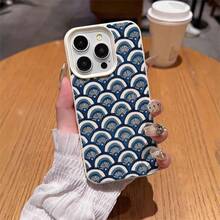1pc TPU Material Blue Floral Pattern Full Screen Phone Case Compatible With Iphone 17 Pro Max/17/16 Pro Max/15/13/12/11, S20 FE/A15/S24/A55, Note 11/Note 12/Note 13 Pro, Shock-Proof Soft Protective Cover - White - View 4