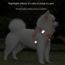 2pcs Reflective Dog Harness And 1.5m Leash Set, Breathable Pet Chest Strap Harness Suitable For Small, Medium And Large Dogs, Puppy Chest Strap And Leash Accessory Set - Pink - View 5