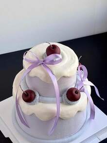 1/5pcs Purple Bow Cake Decorations, Suitable For Cakes, Cupcakes, Baby Shower Parties, Birthdays, Weddings, Valentine's Day, Christmas, Graduation - View 3
