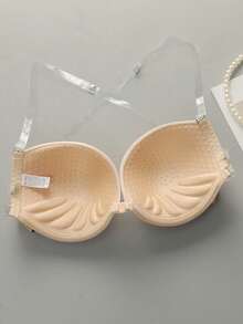 2pcs Women's Solid Color Bras, With Straps And Strapless, Non-Padded Cups - Apricot - View 4