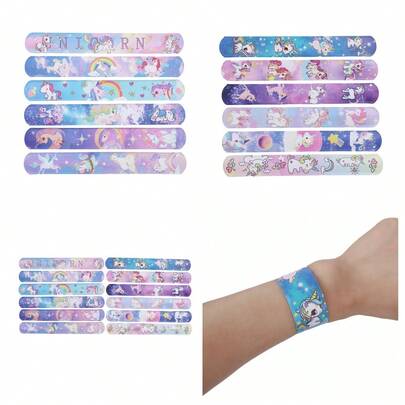 24 PCS Vibrant Rainbow Unicorn Slap Bands - Perfect For Birthday Parties, Classroom Rewards, And Festive Celebrations