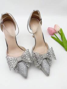 2pcs New Detachable Multi-Color Rhinestone Butterfly Shoe Clips, DIY Versatile Bow Decor, Polyester Butterfly Accessories Suitable For High Heels, Flats, Sandals, Women's Fashion Shoes - Multicolor - View 5