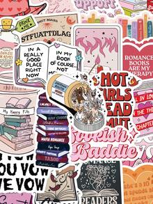 150pcs Bookish Stickers For Adults Teens Sticker Enthusiasts Laptop Scrapbook Luggage Refrigerator Cartoon Decoration Diy Doodle Stickers - Multicolor - View 11