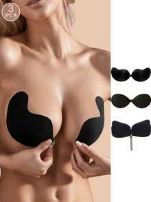 3 Pairs Reusable Strapless Front Closure Invisible Nipple Covers, Women's Lingerie & Intimate Accessories - Multicolor - View 6