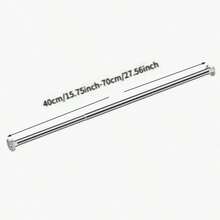 Thanh treo quần áo bằng thép không gỉ có thể điều chỉnh từ 15,75-74,8 inch, thanh treo rèm tắm, thanh treo rèm cửa, thanh treo rèm không cần khoan, thanh treo rèm phòng tắm, rèm phòng ngủ, rèm nhà bếp, thanh treo quần áo có thể kéo dài, chắc chắn và bền bỉ để treo quần áo, rèm tắm, thanh treo dạng ống lồng, thanh treo quần áo - Bạc - Xem 26