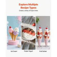 Heladera, 2 L, máquina para hacer helados eléctrica, automática, de gran capacidad, fácil de usar y limpiar, con carcasa de acero inoxidable, para yogur helado casero, sorbete de frutas, plata - Plateado - Ver 5