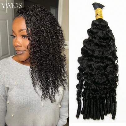 Y WIGS Tóc giả xoăn tự nhiên 100% từ tóc người nguyên chất chưa qua xử lý, màu tự nhiên, trọng lượng 300g, dài 14-22 inch, nhẹ và bền, phong cách Boho, thích hợp cho các dịp lễ, hàng ngày, thể thao, Ngày Valentine, Ngày của Mẹ, Năm mới và Giáng sinh.
