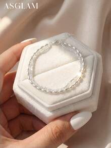 1 chiếc vòng tay hạt nhiều lớp bằng bạc Sterling 925, thanh lịch và sang trọng, tối giản và thời trang, lý tưởng cho các buổi hẹn hò của phụ nữ, quà tặng tốt nghiệp hoặc đeo hàng ngày. - Phong cách 3 - Xem 6