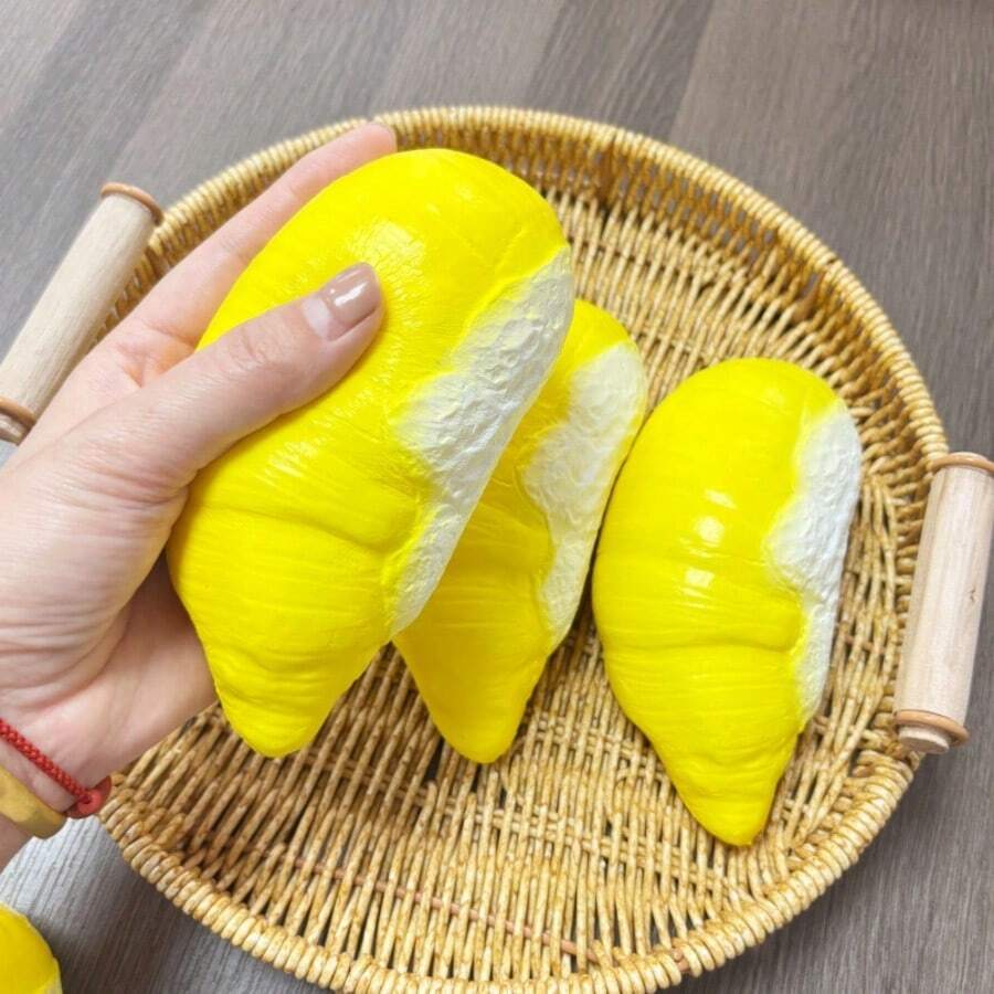 Soft, Moist Milky Scented Simulated Durian Slow Rebound Stress Relief Squeeze Toy - Multicolor - View 1