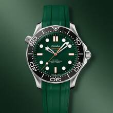 OMEG Men's Watch, Steel, Silicone Strap, Calendar, A+ Quality - D - Xem 1