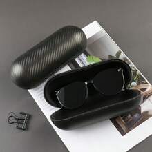 Large Size Carbon Fiber Pattern PU Leather & Metal Eyeglasses Case, Anti-Pressure & Anti-Drop Protective Box For Big Frame Fashion Glasses - Multicolor - View 4