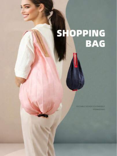 1 túi mua sắm gấp gọn, túi đeo vai du lịch dung tích lớn, túi đựng đồ tạp hóa, túi mua sắm siêu thị (Ngẫu nhiên có hoặc không có logo)