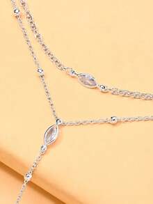 1 chiếc vòng tay dạng chuỗi hạt hai lớp hình mắt dành cho nữ, thiết kế tối giản thanh lịch, thích hợp cho kỳ nghỉ biển. - Bạc - Xem 5