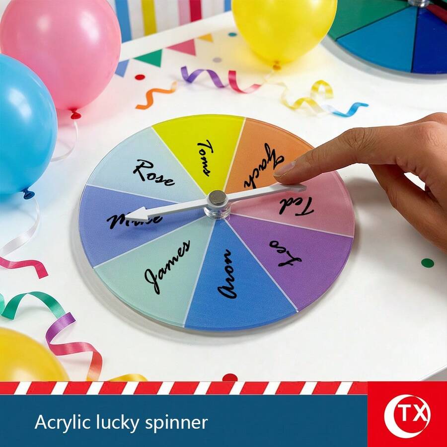 Rewritable DIY Lucky Spin Wheel, Acrylic Blank Rotating Game Wheel, Suitable For Party, Team Building, Classroom Rewards, Drinking Games, Fun Interactive Spin Wheel For Kids And Adults - View 1