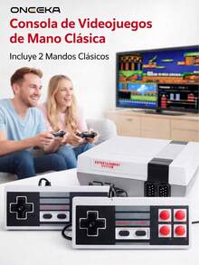 ONEEKA Classic Retro Game Console With 2 Classic Controllers, AV Output, 620 Built-In Games - Czarne i Białe - Zobacz 1