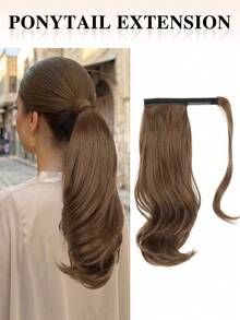 Tóc giả đuôi ngựa dài 16 inch, kiểu quấn quanh, kẹp cài, chịu nhiệt, chất liệu tổng hợp, kiểu tóc thời trang dành cho nữ, thích hợp cho các bữa tiệc hàng ngày và lễ hội âm nhạc. - Nhiều màu - Xem 15