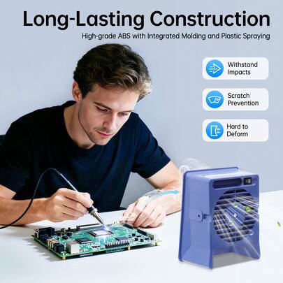 Portable Soldering Smoke Absorber With Activated Carbon Filter Horizontal Vertical Placement For Bench Top Welding Fume Extraction