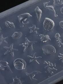 可重复使用的硅胶美甲模具和模板 - 3D 海螺、海星和贝壳雕塑模板，适用于 DIY 美甲、美甲设计和美甲贴纸。 - 無色 - 查看 2