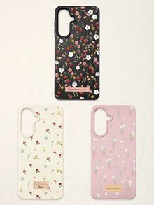 3 件套花卉印花手机壳，兼容 和 Galaxy，采用甜美、浪漫、可爱的粉色、白色、玫瑰红配色设计，特别适合年轻女性。 - 彩色 - 查看 19