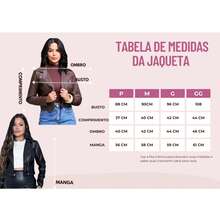 Women's Black Faux Leather Jacket With Buttoned Hem – Autumn/Winter Fashion - 鏽棕色 - 查看 5