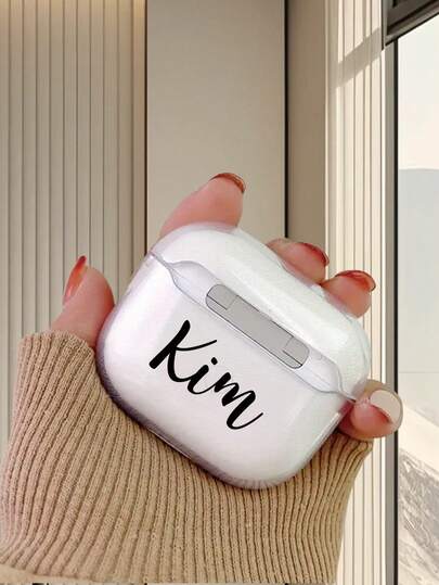 1 chiếc ốp tai nghe in 2D họa tiết hoa viết tay "Kim", phong cách thời trang cá tính, sáng tạo và bí ẩn, thích hợp làm quà tặng cho bạn gái, bạn thân, vợ, người yêu, dì, sếp, chị gái, bạn cùng lớp, giáo viên, quà sinh nhật/ngày lễ, ốp bảo vệ trong suốt, mềm mại cho 2/3/4/PRO/PRO2/PRO3