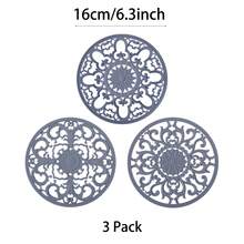 3pcs Traditional Silicone Heat Resistant Pads (20cm/7.87in, 16cm/6.3in) - Non-Slip Heat Resistant Kitchen Mats For Countertop And Tabletop - Kitchen Trivets For Hot Dishes And Cookware - Hot Pot Holders For Pots And Pans - View 10