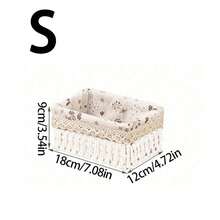 Set de 3 piezas (S+M+L), 1 pieza Cesta de almacenamiento de escritorio tejida al estilo bohemio con y sin tapa, adecuada para llaves, artículos pequeños, mesa de café, maquillaje, llaves, aperitivos, sala de estar, entrada, hogar, cesta de almacenamiento decorativa, regalo de decoración navideña, estantería de almacenamiento reutilizable para papelería, armario, juguetes, cosméticos, organizador de escritorio, cesta de regalo ideal - Modelo mariposa blanca - Ver 13