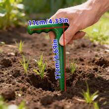 1pc Hand-Held Soil Auger - Suitable For Planting Seedlings And Bulbs, With Punching And Sowing Functions. This Is A Reusable Garden Planting Tool In Grass Green Color - 1pc - Multicolor - View 3