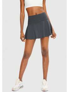 Pleated Tennis Skirt For Women With 4 Pockets Women's High Waisted Athletic Golf Skorts Skirts For Running Casual, Lightweight Athletic Golf Skorts Skirts - 深灰色 - 查看 2