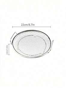 Rejilla de enfriamiento redonda de acero inoxidable con asas, resistente al óxido y fácil de limpiar. Malla fina para enfriar, drenar y colar, perfecta para uso doméstico y de cocina. - Plateado - Ver 5