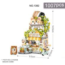 Bộ đồ chơi xếp hình hơn 860 mảnh ghép hình quán cà phê gấu trúc trong thành phố, quán cà phê gấu trúc có thể mở được, mô hình đường phố thu nhỏ, hộp xếp hình sáng tạo, quà tặng cho Halloween, sinh nhật, Giáng sinh, xếp hình mini. - Nhiều màu - Xem 8
