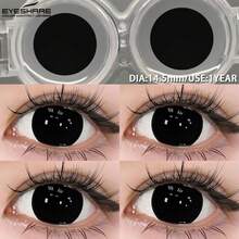Eyeshare 1 Cặp Kính Áp Kính Halloween Cosplay Cho Mắt Kính Áp Kính Đen Kính Áp Kính Trắng - màu đen - Xem 3