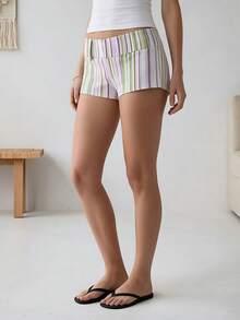 Women's Summer Casual Mini Shorts Y2K Dot Print Low Rise Going Out Micro Shorts - Multicolor - View 2