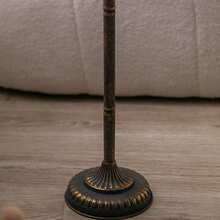 Vintage Mental Floor Standing Candle Holder Indoor,Windproof Glass Lantern Candlestick Holder Outdoor,2 Heights Candle Holder For Living Room, Garden, Wedding, Party, Home Decor - A2869 - 查看 4