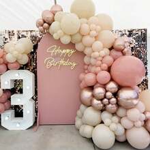40PCS/Retro Blush Pink Party Balloons, 10/12 Inch Metallic Rose Gold Dusty Pink Maca Orange Beige Latex With Confetti For Birthday Wedding Baby Shower Decoration - Set - View 5
