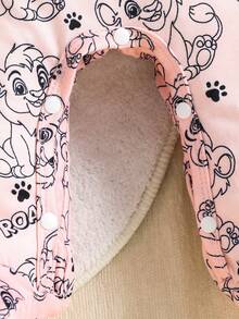 1pc Cute Lion Design Infant Newborn Baby Romper - Pink - View 7