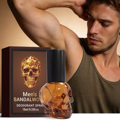 Desodorante en spray de lujo de sándalo para hombres, con un aroma clásico y cautivador de sándalo, refresca instantáneamente la piel de las axilas, apto para todo el Body, imprescindible para las noches de citas, que muestra un encanto elegante y dura 24 horas