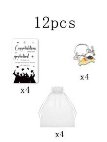 3pcs/Set 2026 Graduation Gift Set, Includes Keychain, Thank You Card And Chiffon Ribbon, Graduation Party Favors, Graduation Cap Shaped Keychain Decor, 2026 Graduation Gift, Graduation Ceremony Souvenir, Suitable For Graduation Gifts, Adult Party Favors, Gifts For Her/Him - View 11