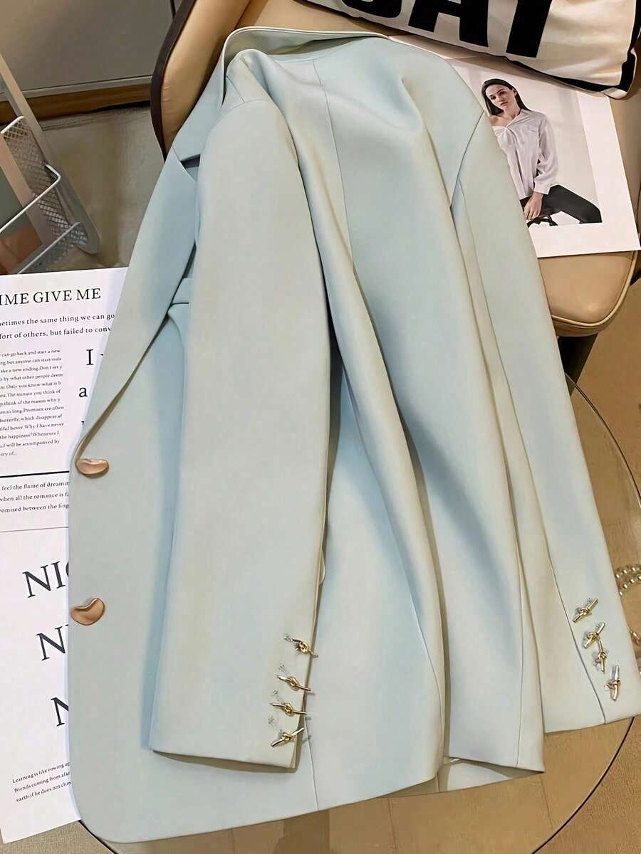 Women's Solid Color Lapel Neck Single-Breasted Casual Chic Blazer Spring