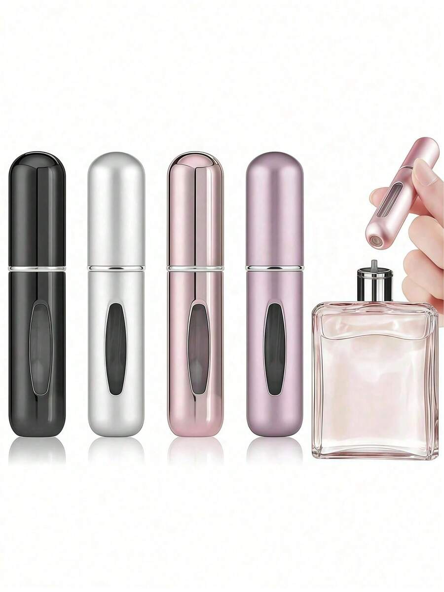 Bình xịt nước hoa du lịch 5ml có thể nạp lại, hộp đựng nước hoa bỏ túi, vật dụng du lịch tái sử dụng, chai mẫu dạng ấn, đồ dùng học tập - Nhiều màu - Xem 1