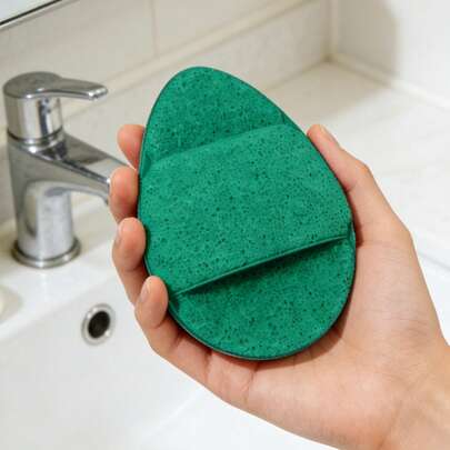 1 cọ rửa mặt, dụng cụ làm sạch sâu và tẩy tế bào chết nhẹ nhàng cho da mặt, khăn lau tẩy trang dạng găng tay, dụng cụ chà rửa mặt hình giọt nước.