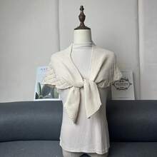 1PCS New Knitted Shawl Women's Outdoor Wear Spring And Autumn Scarf Office Collar Shoulder Cold And Summer - Khaki - View 5