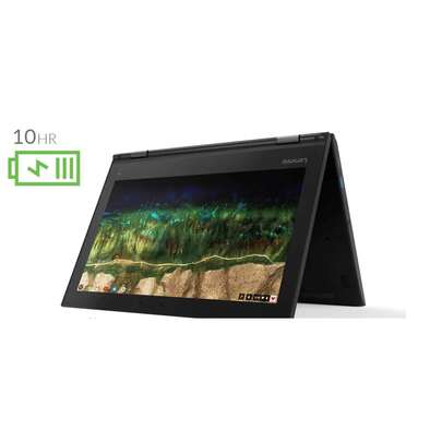  Lenovo Chromebook 500e 2da generación 2 en 1 de 11.6 pulgadas, 4GB, 32GB eMMC, Celeron N4100 a 1.1GHz, ChromeOS, negro - Reacondicionado con arañazos y abolladuras