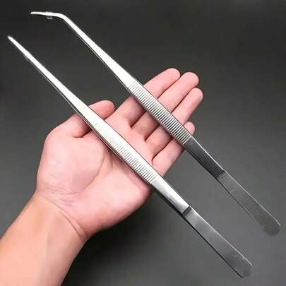 Bộ 2 nhíp cán dài (20cm/7.87in) chính xác - Đầu kép thẳng và cong, bền chắc, sử dụng lâu dài, dụng cụ cầm tay chính xác. Thích hợp cho làm vườn, gia đình, văn phòng, nghệ thuật và công việc phòng thí nghiệm, lý tưởng cho các chuyên gia và những người đam mê thủ công.