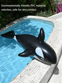 1pc Inflatable Shark Shaped Water Float, Gray Color, Suitable For Pool And Beach Party, Perfect Summer Gift, Swimming Pool Lounge, First Day Of School - Multicolor - View 3