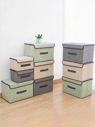 Bộ 2 hộp đựng đa năng có nắp đậy, có thể gấp gọn - Dùng để đựng quần áo, trang sức, đồ ăn nhẹ và đồ chơi. Thích hợp cho gia đình, phòng ngủ, tủ quần áo, kệ giày, văn phòng, phòng học, đồ trang trí ngày lễ.