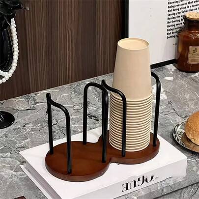 Soporte reutilizable para tazas de escritorio, de gran capacidad de almacenamiento y organización, con estilo estéticamente inspirado, estable y antideslizante, fácil de limpiar, disponible en múltiples tamaños, con colocación flexible, adecuado para el almacenamiento de tazas de papel desechables, tazas de té, tazas de café, en escenas de oficina, industria de servicios, fiestas y eventos