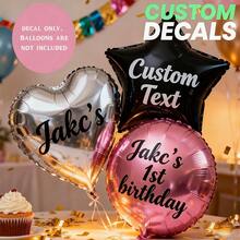 Custom Text Balloon Stickers | Party Decoration Stickers, Self-Adhesive, Single Use, Mixed Color PVC, Asymmetrical Shape - Multicolor - View 3