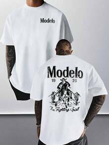 Camiseta Modelo estampado gráfico playeras de hombre algodón puro estilo deportivo informal estilo urbano moderno ideal para viajes deporte uso diario nacional envio - Blanco - Ver 1